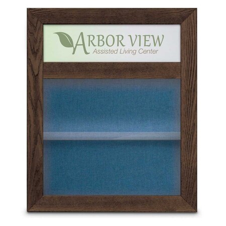 United Visual Products Outdoor Enclosed Combo Board, 42"x32", Bronze Frame/Blue & Medium Grey UVCB4232ODBZ-BLUE-MEDGRY